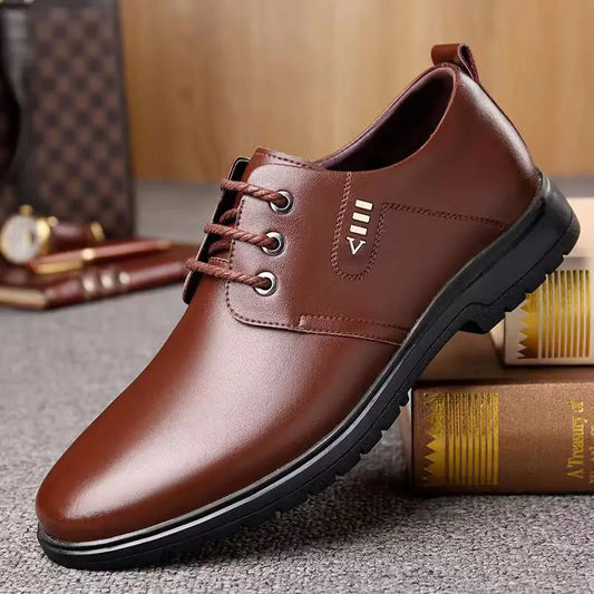 Thick-Soled Laced Up Dress Shoes